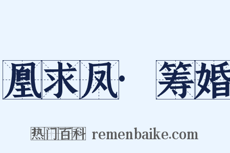 凰求凤·筹婚是什么意思的图片